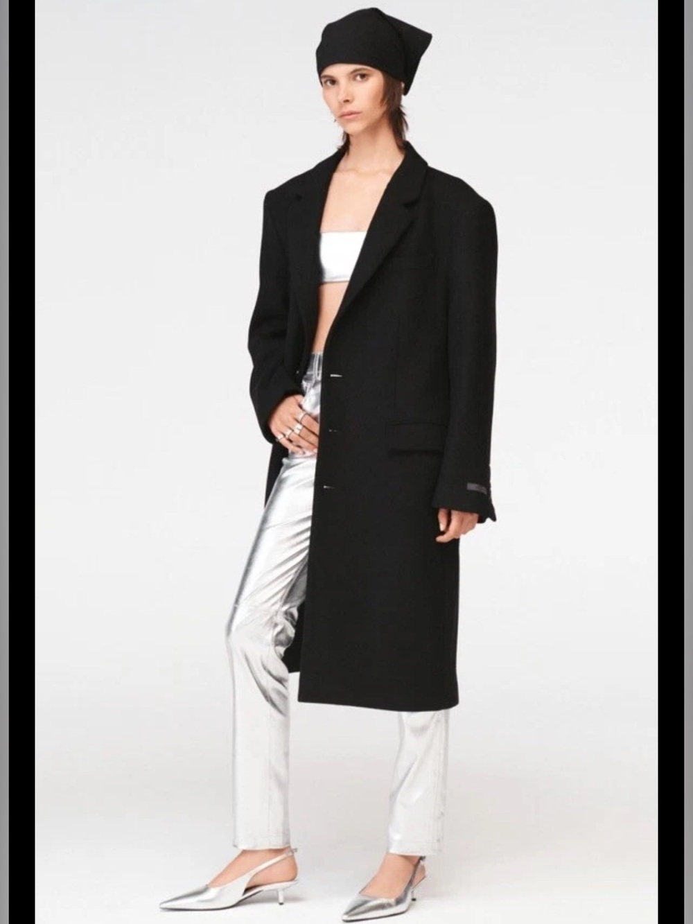 $300 Zara Black Oversized wool blend Coat Jacket STEVEN MEISEL Limited Ed XS NWT